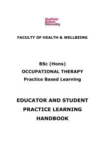 FIELDWORK EDUCATION. - Sheffield Hallam University