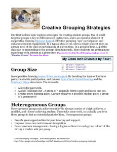 Creative Grouping Strategies