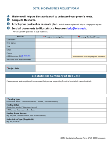 Biostatistics Request Form