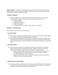 Therapeutics – Migraine