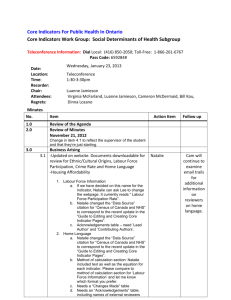 Core Indicators Work Group: Social Determinants of Health Subgroup