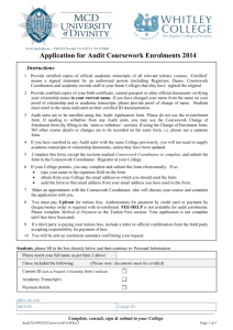 Application for Audit Coursework Enrolments 2014