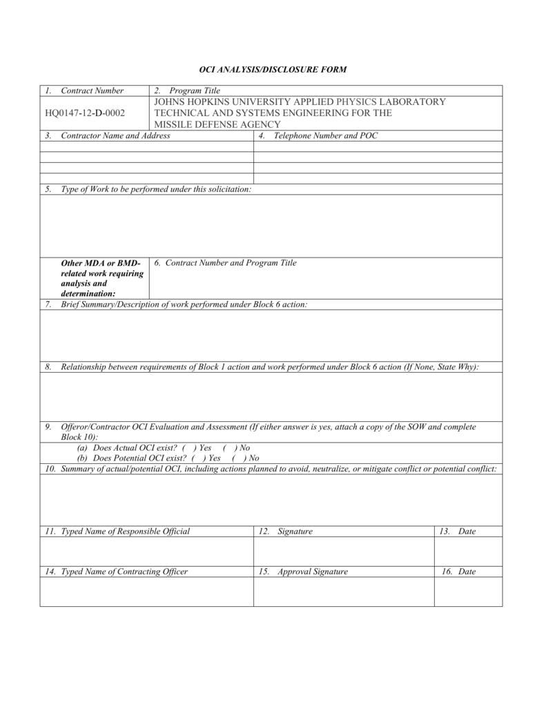 oci additional particulars form sample