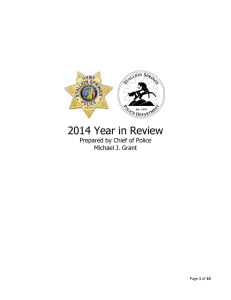 2014 Year in Review Prepared by Chief of Police Michael J. Grant