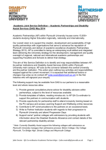 Academic Joint Service Definition Disability Assist Services
