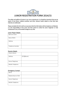 Junior Registration Form