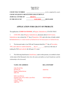 Application for Grant of Probate