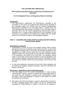 Fifth Supplementary Delegated Powers Memorandum