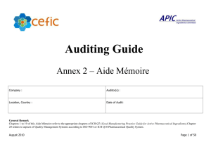 Auditing Guide - Active Pharmaceutical Ingredients Committee