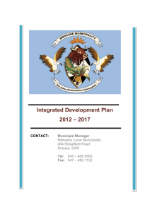 Final IDP 2012-2017 - Mbhashe Local Municipality
