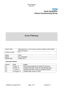 Acne Pathway - North Derbyshire CCG