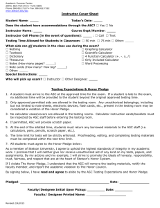Instructor Cover Sheet