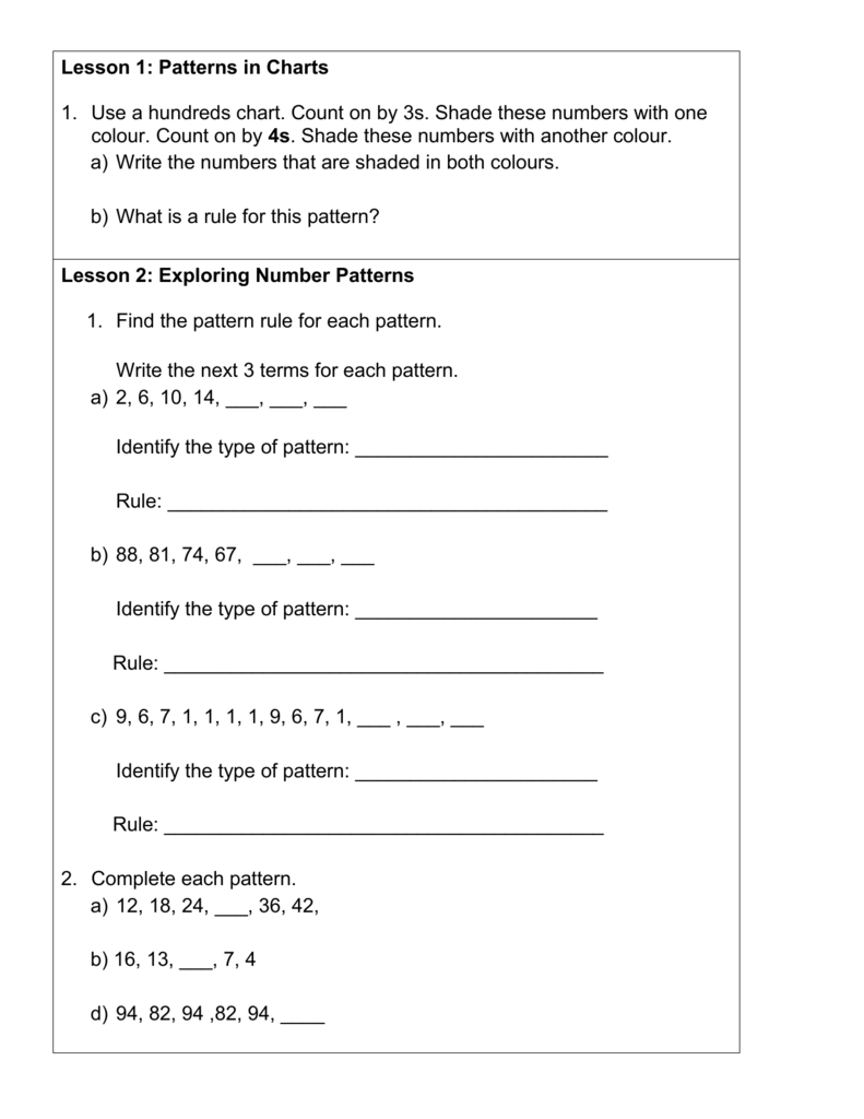 Exploring Number Patterns Worksheet Hot Sex Picture