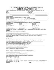 General Client Health Record - the Facial Rejuvenation Center