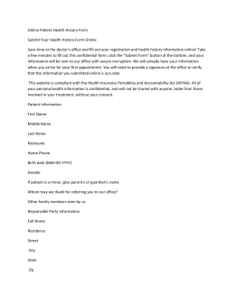 health history form napa pediatric dentistry