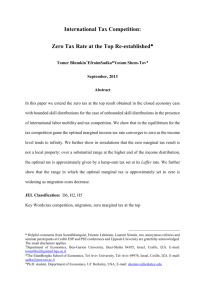 Zero Tax Rate at the Top Re-established (coauthored with Tomer