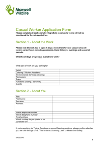 Casual Worker Application Form