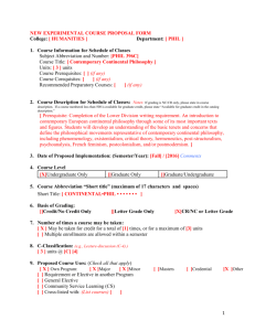 PHIL 396C (New Experimental Course)