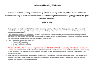 Leadership Planning Worksheet - Pender United Methodist Church