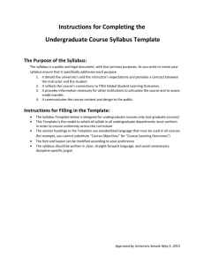 Undergraduate Course Syllabus Template