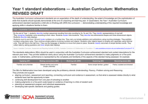 Year 1 Mathematics standard elaborations REVISED DRAFT