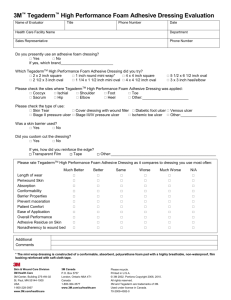Tegaderm™ HP Foam Adhesive Dressing Evaluation Form