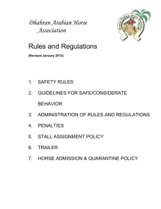 Dhahran Arabian Horse Association Rules and Regulations