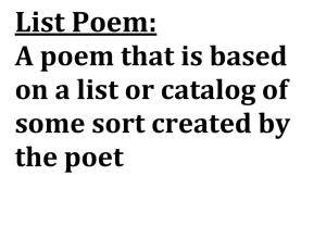 types of poems center handout