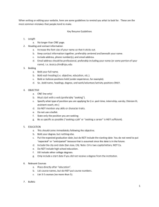 Resume Guidelines  - San Jose State University