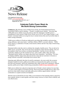 Press Release - Florida Municipal Electric Association