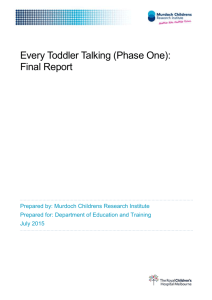 Every Toddler Talking Phase One - Department of Education and