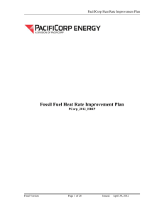 Rocky Mountain Power`s Fossil Fuel Heat Rate Improvement Plan