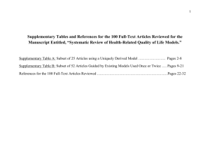 Supplementary Table A