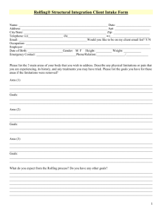 Rolfing Client Intake Form & Policies