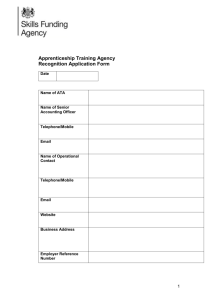 Apprenticeship Training Agency: recognition application form