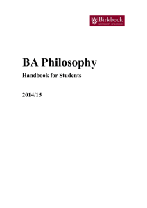 BA Philosophy - Birkbeck College