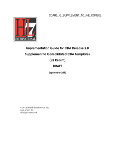 Supplement to Consolidated CDA Templated Guide
