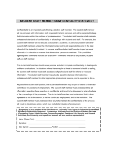 student staff member confidentiality statement