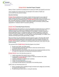 the ASHE Affiliated Chapter internship program template