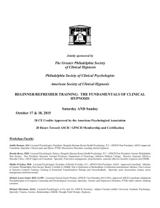 Registration Form - Greater Philadelphia Society of Clinical Hypnosis