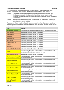 Youth Member Data in Compass 03-09