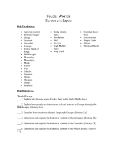 Feudal Worlds Europe and Japan Unit Vocabulary: Agrarian society