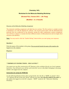 Molecular Modeling W.. - UCLA Chemistry and Biochemistry