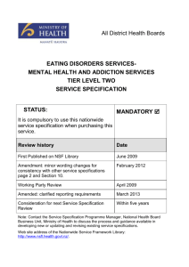 Eating Disorders - Nationwide Service Framework Library
