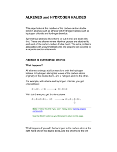 ALKENES and HYDROGEN HALIDES