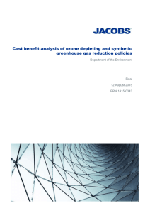 Cost benefit analysis of ozone depleting and synthetic greenhouse