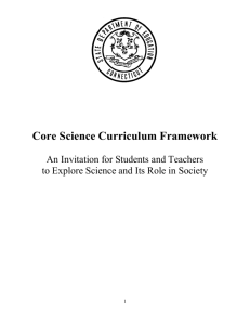 Core Science Curriculum Framework