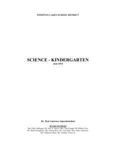 Kindergarten Science - Pompton Lakes School District