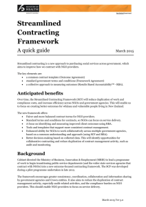 Streamlined Contracting Framework - A quick