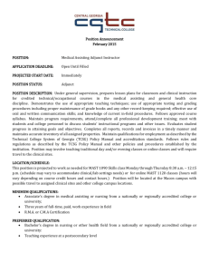 Position Announcement February 2015 POSITION: Medical